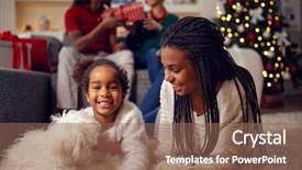  Presentation with dog park dogs plays - Audience pleasing PPT layouts consisting of happy smiling sisters are playing backdrop and a violet colored foreground