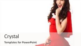  Presentation with sexy santa woman red - Slides having happy smiling woman in red background and a  colored foreground