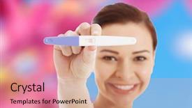  Presentation with happy smiling woman dental health - Slides enhanced with happy smiling woman with pregnancy background and a coral colored foreground