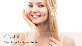  Presentation with skin care - Presentation theme consisting of happy-smiling-young-beautiful-blond background and a lemonade colored foreground