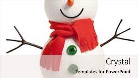  Presentation with snowman - Cool new slide deck with happy snowman isolated on white backdrop and a lemonade colored foreground