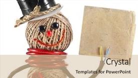  Presentation with snowman - Amazing slides having happy snowman made of yarn backdrop and a lemonade colored foreground