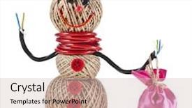  Presentation with multicolor yarn - Amazing slides having happy snowman made of yarn backdrop and a  colored foreground