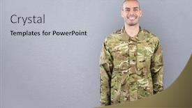  Presentation with concrete - Theme with happy-soldier-concrete-wall background and a light gray colored foreground