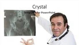  Presentation with physician - PPT theme having happy-specialist-physician-holding-x background and a white colored foreground