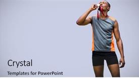  Presentation with medal - Cool new presentation theme with happy sportsman kissing his medal backdrop and a lemonade colored foreground