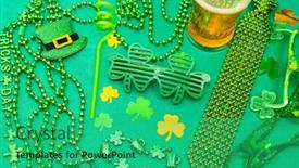  Presentation with ribbon green - PPT theme featuring happy-st-patrick-s-day background and a  colored foreground