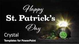  Presentation with green gold - Presentation theme having happy-st-patrick-s-day background and a black colored foreground