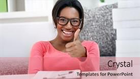  Presentation with student - PPT layouts enhanced with colorful paper pins attached to white paper background and a cream colored foreground