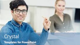  Presentation with highschool - Slides having happy student of highschool looking at camera background and a teal colored foreground