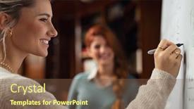  Presentation with math problem solving - PPT theme having happy-student-writing-equation background and a tawny brown colored foreground