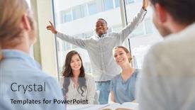  Presentation with exam results - Colorful presentation enhanced with happy-students-celebrate-exam-results backdrop and a light blue colored foreground