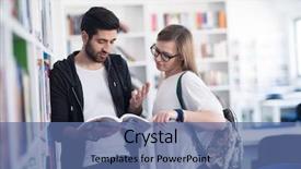  Presentation with diverse high school students - PPT layouts consisting of happy students couple in school background and a ocean colored foreground