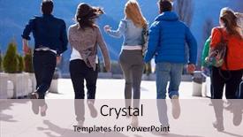  Presentation with students - Cool new slide deck with happy-students-group-have-fun backdrop and a lemonade colored foreground