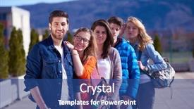  Presentation with students - Theme having happy-students-group-have-fun background and a ocean colored foreground