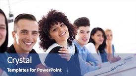  Presentation with study - Cool new PPT layouts with happy students group study backdrop and a ocean colored foreground