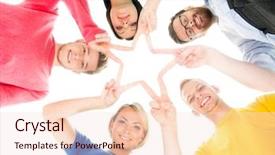  Presentation with happy birthday and colorful party - Audience pleasing presentation theme consisting of happy students in colorful clothing backdrop and a  colored foreground