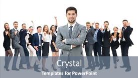  Presentation with successful - Amazing PPT layouts having happy-successful-business-team-isolated backdrop and a  colored foreground