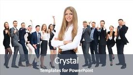  Presentation with successful - Presentation theme having happy-successful-business-team-isolated background and a ocean colored foreground