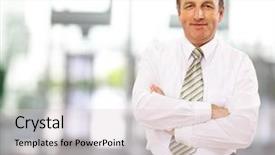  Presentation with successful - Slides consisting of happy successful mature business background and a lemonade colored foreground