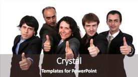  Presentation with monarch butterfly isolated on white - Presentation theme having happy sucessfull businessteam isolated white background and a tawny brown colored foreground