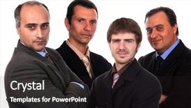  Presentation with brown sugar isolated on white - Presentation design having happy sucessfull businessteam isolated white background and a dark gray colored foreground