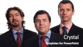  Presentation with belated happy birthday - Audience pleasing presentation design consisting of happy sucessfull businessteam isolated white backdrop and a  colored foreground