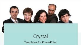  Presentation with monarch butterfly isolated on white - Presentation design consisting of happy sucessfull businessteam isolated white background and a light blue colored foreground