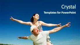  Presentation with cortoon love - Amazing presentation theme having happy summer - young love couple smiling backdrop and a dark gray colored foreground