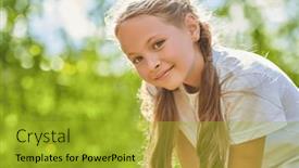  Presentation with summer time - Presentation theme with happy-summer-time-portrait background and a gold colored foreground