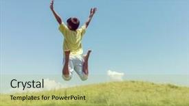  Presentation with summer camp diverse kids - Audience pleasing PPT layouts consisting of happy summer vacation for kids backdrop and a yellow colored foreground