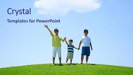  Presentation with happy kids - Amazing theme having happy summer vacation for kids backdrop and a  colored foreground