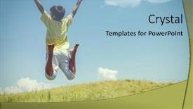  Presentation with summer camp diverse kids - Audience pleasing PPT layouts consisting of happy summer vacation for kids backdrop and a light blue colored foreground