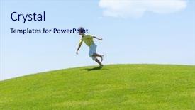  Presentation with happy kids - Slide deck enhanced with happy summer vacation for kids background and a sky blue colored foreground