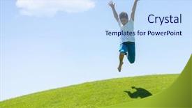  Presentation with happy kids - Theme having happy summer vacation for kids background and a sky blue colored foreground
