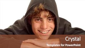  Presentation with teen suicide - Presentation theme with happy teen boy wearing braces background and a tawny brown colored foreground