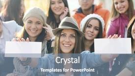  Presentation with teen girls - Colorful presentation theme enhanced with molecular structure of kisspeptin metastin backdrop and a sky blue colored foreground.