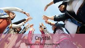  Presentation with teen girls - Presentation theme consisting of happy teen girls having good background and a  colored foreground