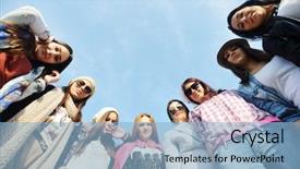  Presentation with teen girls - Audience pleasing slide deck consisting of happy teen girls having good backdrop and a  colored foreground