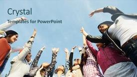  Presentation with teen girls - Cool new PPT layouts with happy teen girls having good backdrop and a light blue colored foreground