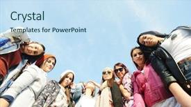  Presentation with teen girls - Beautiful slide deck featuring happy teen girls having good backdrop and a  colored foreground
