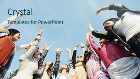  Presentation with teen girls - PPT theme enhanced with happy teen girls having good background and a  colored foreground