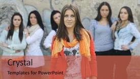  Presentation with teen girls - Slide set enhanced with happy teen girls having good background and a  colored foreground