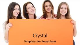  Presentation with teen girls - Beautiful PPT theme featuring happy couple carrying cardboard boxes in new home backdrop and a cream colored foreground