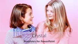  Presentation with teenage love - Slide set consisting of happy teenage boy and girl sitting together over pink background friendship first love background and a lemonade colored foreground