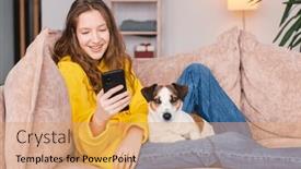  Presentation with young generation - Presentation design having happy-teenage-girl-wearing-yellow background and a  colored foreground