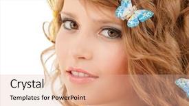  Presentation with teenage girl - Slide deck with brown horse grazing in field background and a tawny brown colored foreground