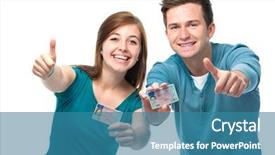  Presentation with teens - Presentation design having happy teens showing their driving background and a teal colored foreground