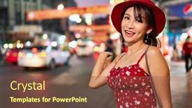  Presentation with bangkok - Theme featuring happy-thai-woman-posing background and a tawny brown colored foreground