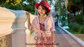  Presentation with bangkok - PPT theme featuring happy-thai-woman-walking-through background and a coral colored foreground